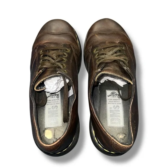 Dr. Martens 8651 Brown Leather Platform Oxfords Made In England Mens 8 Vintage - Picture 6 of 8